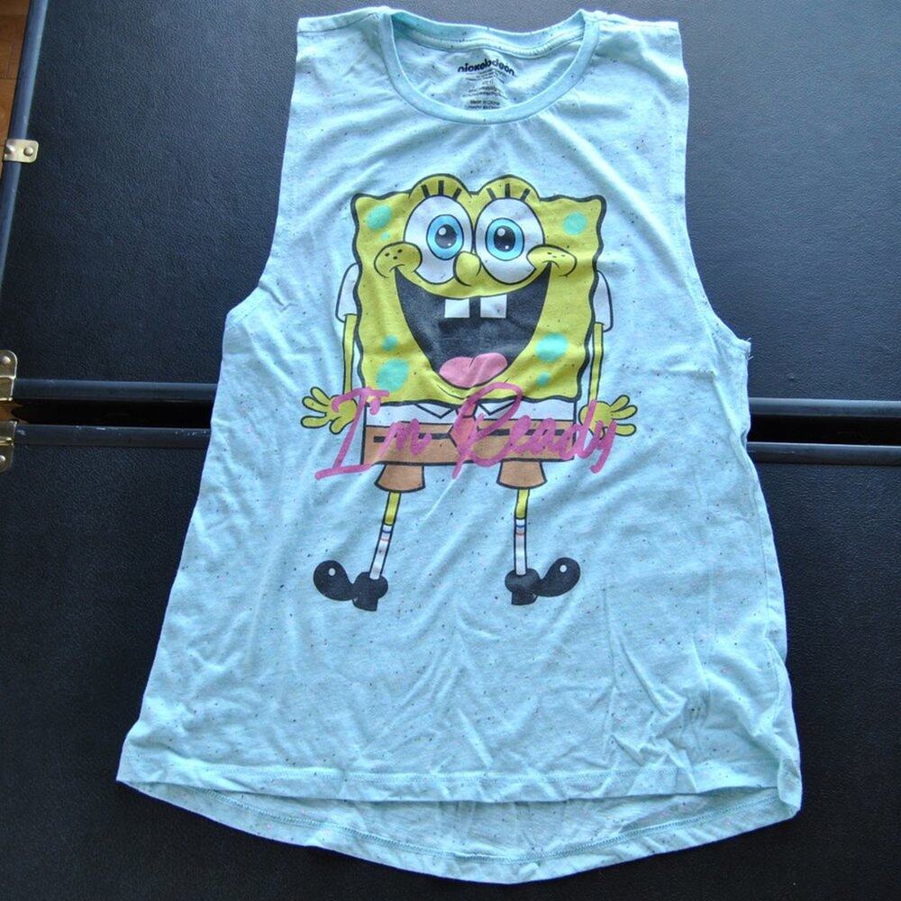 Spongebob Squarepants I'm Ready Nickelodeon Tank Top Blue X-Small